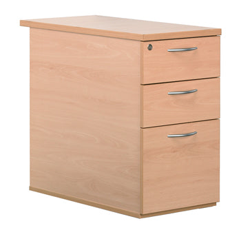 MOBILE UNDER DESK DRAWER UNIT, 3 Drawer, Beech