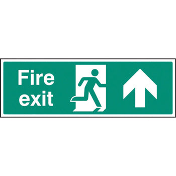SAFETY SIGNS, FIRE EXIT SIGNS, Self-Adhesive, Arrow Up - Progress forward from here, 450 x 150mm, Each