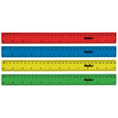 RULER, PLASTIC, 30cm, cm/inches, Coloured, Pack of 100