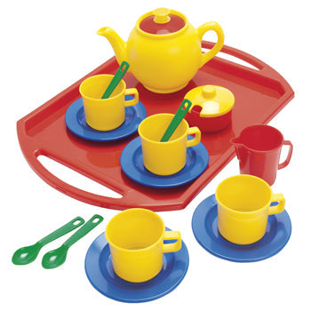 ROLE PLAY, PLASTIC TEA SETS, 4 Place Set, Age 3+, Set