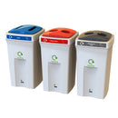 RECYCLING BINS, ENVIROBIN 100 COLLECTION, Plastic bottles, red lid, holes, Leafield Environmental, Each
