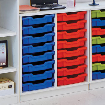 PREMIUM TRAY STORAGE, 2 COLUMN 16 SHALLOW TRAY UNIT, Grey