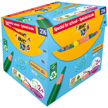 PENCILS, COLOURED, TRIANGULAR, Bic(R) Kids Evolution, Age 2+, Box of 216