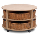 Millhouse STORAGE, MOBILE CIRCULAR LOW LEVEL STORAGE UNIT, With 8 Clear Tubs