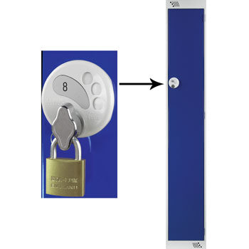 SINGLE COMPARTMENT LOCKERS WITH SWIVEL CATCH LOCKS, 300 x 450 x 1800mm (w x d x h), Single Bay Locker, Yellow doors