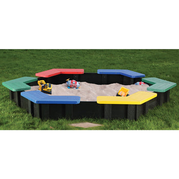 MARMAX RECYCLED PLASTIC PRODUCTS, Hexagonal Sandpit, Rainbow, Each