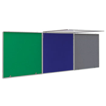 FLAMESHIELD(R) TRICORD HESSIAN NOTICEBOARDS, Tamperproof, Top Hinged Doors, Double Door - 2400 x 1200mm height, Natural