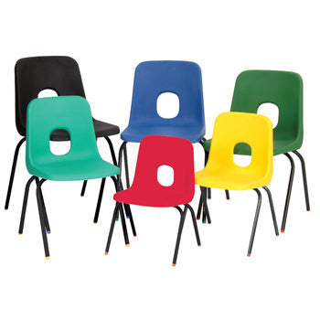SERIES E 4 LEG CHAIR, NON-FIRE RETARDANT SHELL, Sizemark 5 - 430mm Seat height, Charcoal