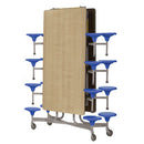 16 SEAT RECTANGULAR TABLES, 610mm height - Table Top Cloud Nebula, TABLE AND SEATING UNITS, Purple Seats