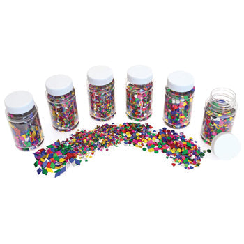 GLITTER, Spangle Shape Mix, Pack of 6 x 100ml