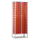 METAL FRAME TRAY UNITS, STATIC TRAY UNITS, 2 Column, For 38 Trays, Red