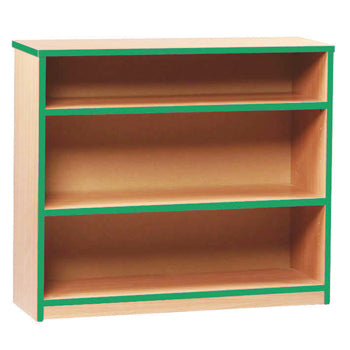 BOOKCASES, COLOURED EDGE RANGE, BOOKCASES, 2 Ajustable Shelves, Red