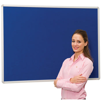 FELT NOTICEBOARDS, Aluminium Framed, 2400 x 1200mm, Blue