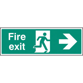 SAFETY SIGNS, FIRE EXIT SIGNS, Self-Adhesive, Arrow Right - Progress right from here, 450 x 150mm, Each
