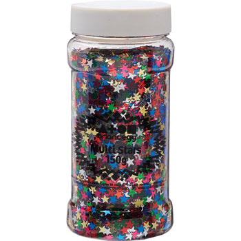 SEQUINS, Multicoloured Stars, Tub of 150g