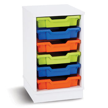 PREMIUM TRAY STORAGE, 1 COLUMN 6 SHALLOW TRAY UNIT, White