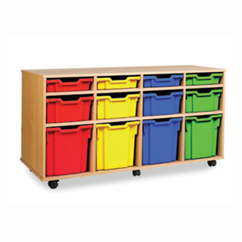 MOBILE TRAY UNITS, VARIETY TRAY UNITS, 12 Tray Unit (Horizontal), Beech