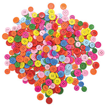 WOODEN BUTTONS, Coloured, Pack of 360