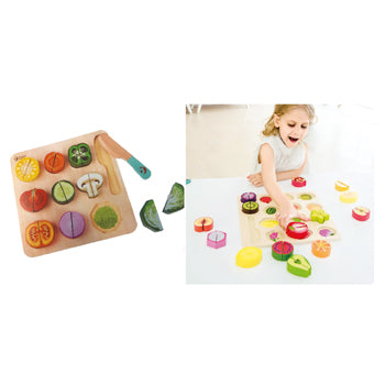 CUTTING FRUIT & VEGETABLE PUZZLES, Set