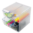 POLYPROPYLENE STORAGE, Stackable Cube Organisers, Four Drawer, 150 x 150 x 180mm, Pack of 6