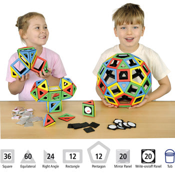 MAGNETIC POLYDRON, Super Class Set, Pack of 184 pieces