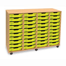 MOBILE TRAY UNITS, FOUR COLUMN, 40 Shallow Tray, Maple