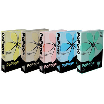 TINTED COPIER PAPER RANGE, PASTEL COLOURS, PaPago Range, A3 80gsm, Assorted, Pack of 5 x 50 sheets