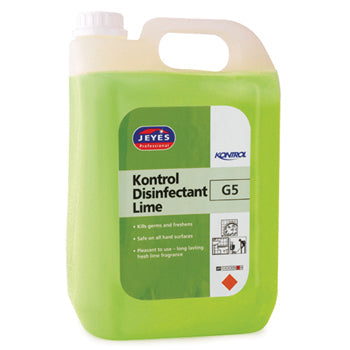 GENERAL CLEANERS, G5 Kontrol Disinfectant Lime, JEYES Professional, Case of 2 x 5 litres