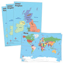 UK & WORLD DESK MATS, Set of 5