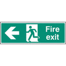 SAFETY SIGNS, FIRE EXIT SIGNS, Self-Adhesive, Arrow Left -  Progress left from here, 450 x 150mm, Each