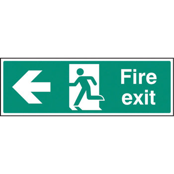 SAFETY SIGNS, FIRE EXIT SIGNS, Self-Adhesive, Arrow Left -  Progress left from here, 450 x 150mm, Each