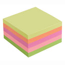 REPOSITIONABLE NOTES, STICKY NOTES, Neon Assorted, 76 x 76mm (Cube), Each