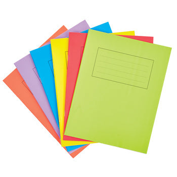 EXERCISE BOOKS, MATT LAMINATED RANGE, A4 (297 x 210mm), 80 pages, 60gsm paper, Red, 10mm ruled with margin, Pack of 50