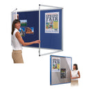 SHIELD(R) TAMPERPROOF NOTICEBOARD, Blue Frame with Grey Cloth, 1200 x 900mm, Single Door