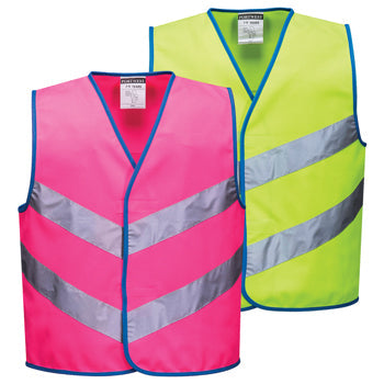 CHILDREN'S HI VIS WAISTCOATS, Lime, Age 10-13, Each