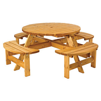 TIMBER, Cotswold Round Picnic Table, Adult, 8 Seater, Anchor Fast, Each