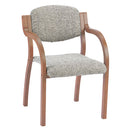 STACKING CHAIR WITH ARMS, Vinyl, Duck Egg
