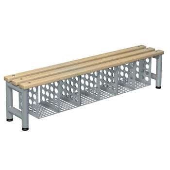 CLOAKROOM BENCH, SINGLE SIDED, With Shoe Shelf, 2000mm