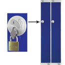 SINGLE COMPARTMENT LOCKERS WITH SWIVEL CATCH LOCKS, 300 x 450 x 1800mm (w x d x h), Nest of 2 Lockers, Yellow doors