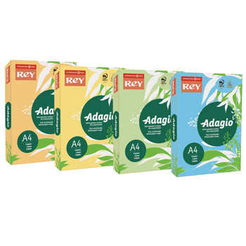 ADAGIO TINTED COPIER PAPER RANGE, MEDIUM COLOURS, A4  80gsm, Bright Blue, Box of 5 Reams