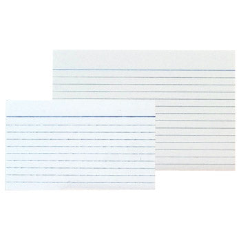 INDEX CARDS, White, Ruled 6mm both sides., 152 x 102mm, Box of 1000