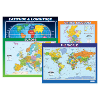 MAPS POSTERS, 594 x 841mm (A1), Set of 4
