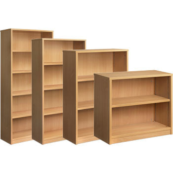 BOOKCASES, 1200mm height with 2 Adjustable Shelves, Beech, EMERGENT CROWN
