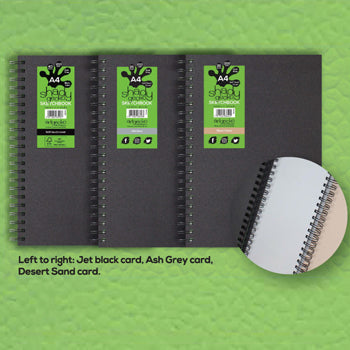 SHADY GECKO SKETCHBOOKS, Artgecko Shady Sketchbooks - Jet Black Card, A4 Landscape, Each