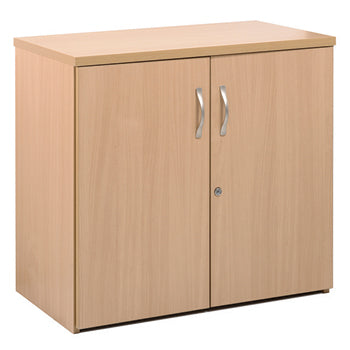 FAST TRACK, SELF ASSEMBLY RANGE, TWO DOOR CUPBOARDS, 740mm height with 1 shelf, Oak