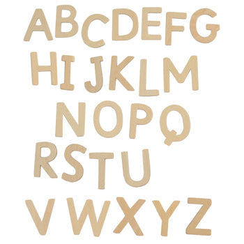 WOODEN LETTERS, Upper Case, Set of 60