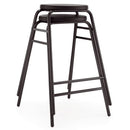 ROUND TOP STOOL, BLACK FRAME, 525mm Seat height, Blue Top