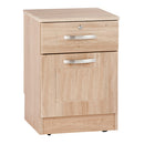 BEDSIDE 1 DOOR 1 DRAWER UNIT, Golden Oak
