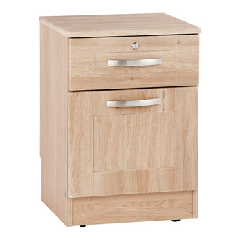 BEDSIDE 1 DOOR 1 DRAWER UNIT, Golden Oak