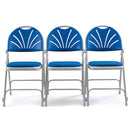 2600 COMFORT BACK UPHOLSTERED FOLDING CHAIR, GREY FRAME, Linking, Charcoal Fabric, Pack of 4